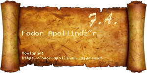 Fodor Apollinár névjegykártya